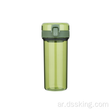 BPA مجاني زجاجة زجاجة مياه بلاستيكية محمولة هدية زجاجة مياه بلاستيكية مع قش قابلة للفصل
